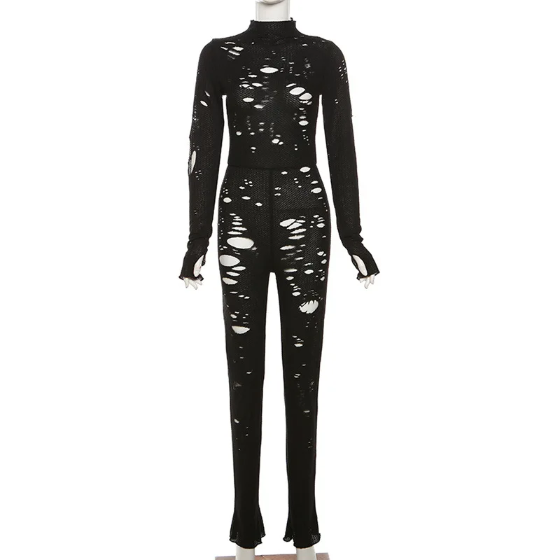 Body Festival Knit Hollow Jumpsuit - Image 5