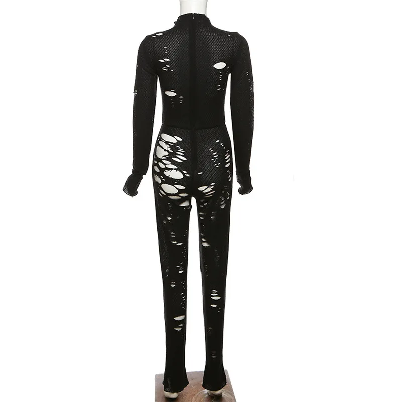 Body Festival Knit Hollow Jumpsuit - Image 7