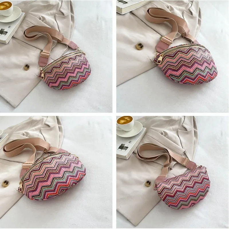 Sac Banane Paille Chevron - Image 5